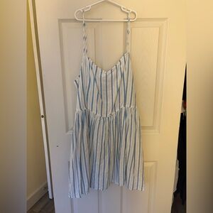 Aerie Blue and White Textured Dress